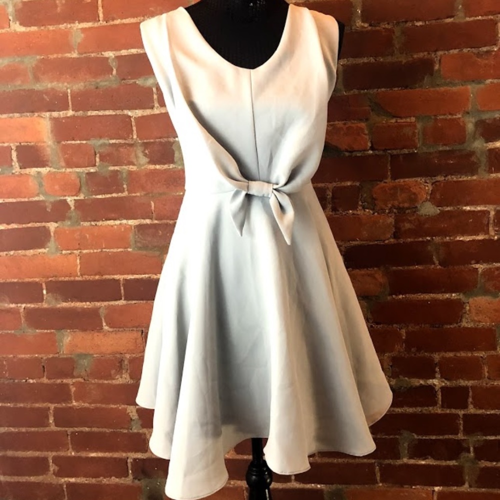 Gray Fit and Flare Dress
